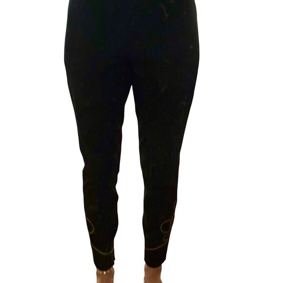 Polo Ralph Lauren Black/Gold Bottom Embroidery, Skinny/Stretch Dress Pants- M - Picture 3 of 11